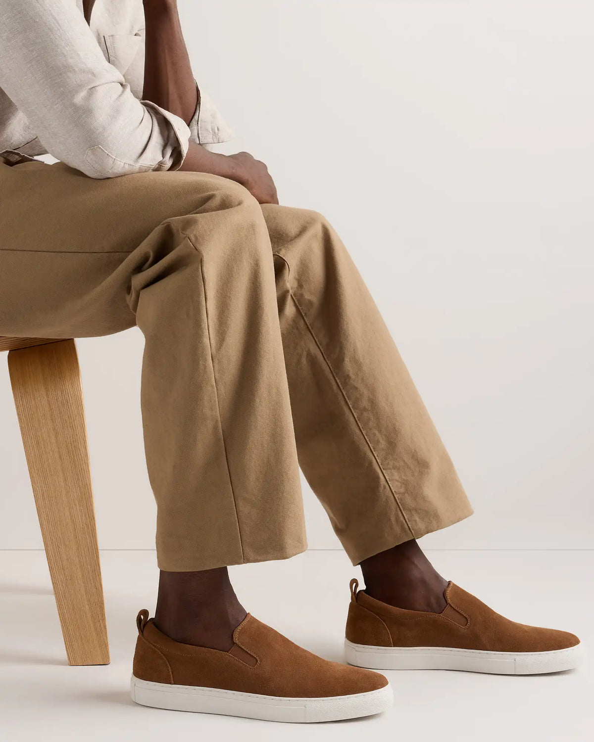 Italian Calfskin Suede Slip-On Sneaker