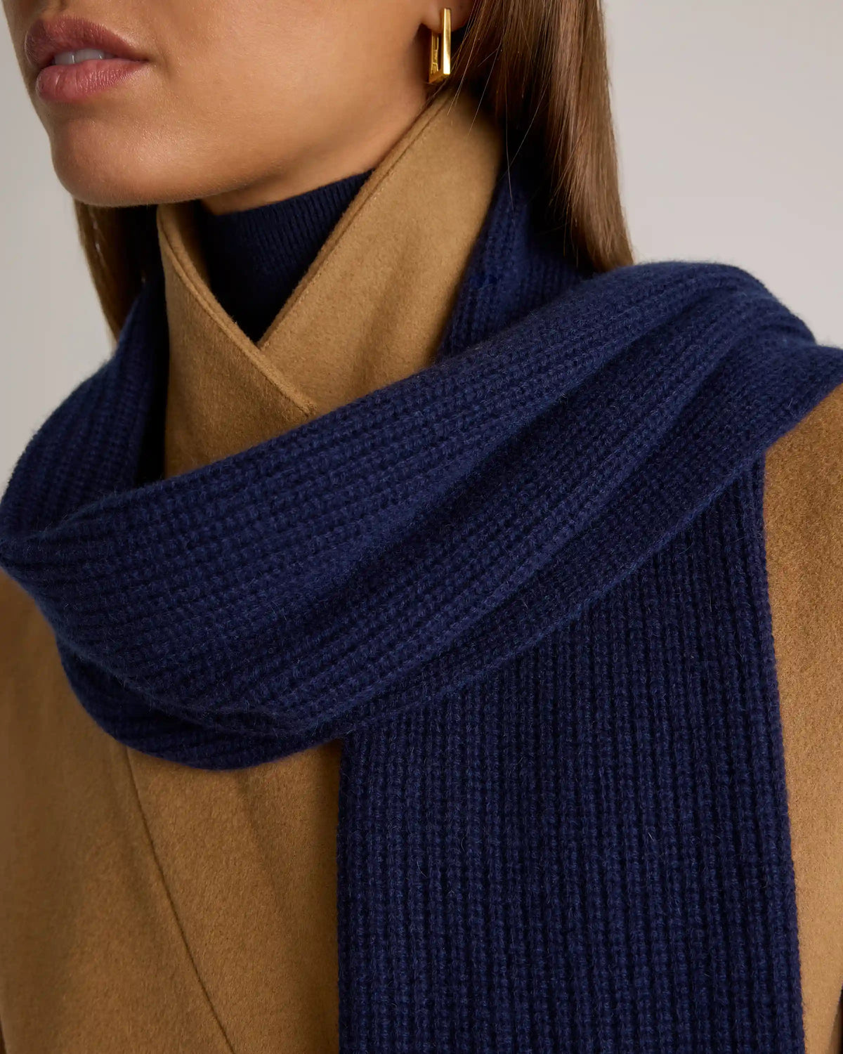Mongolian Cashmere Ribbed Scarf