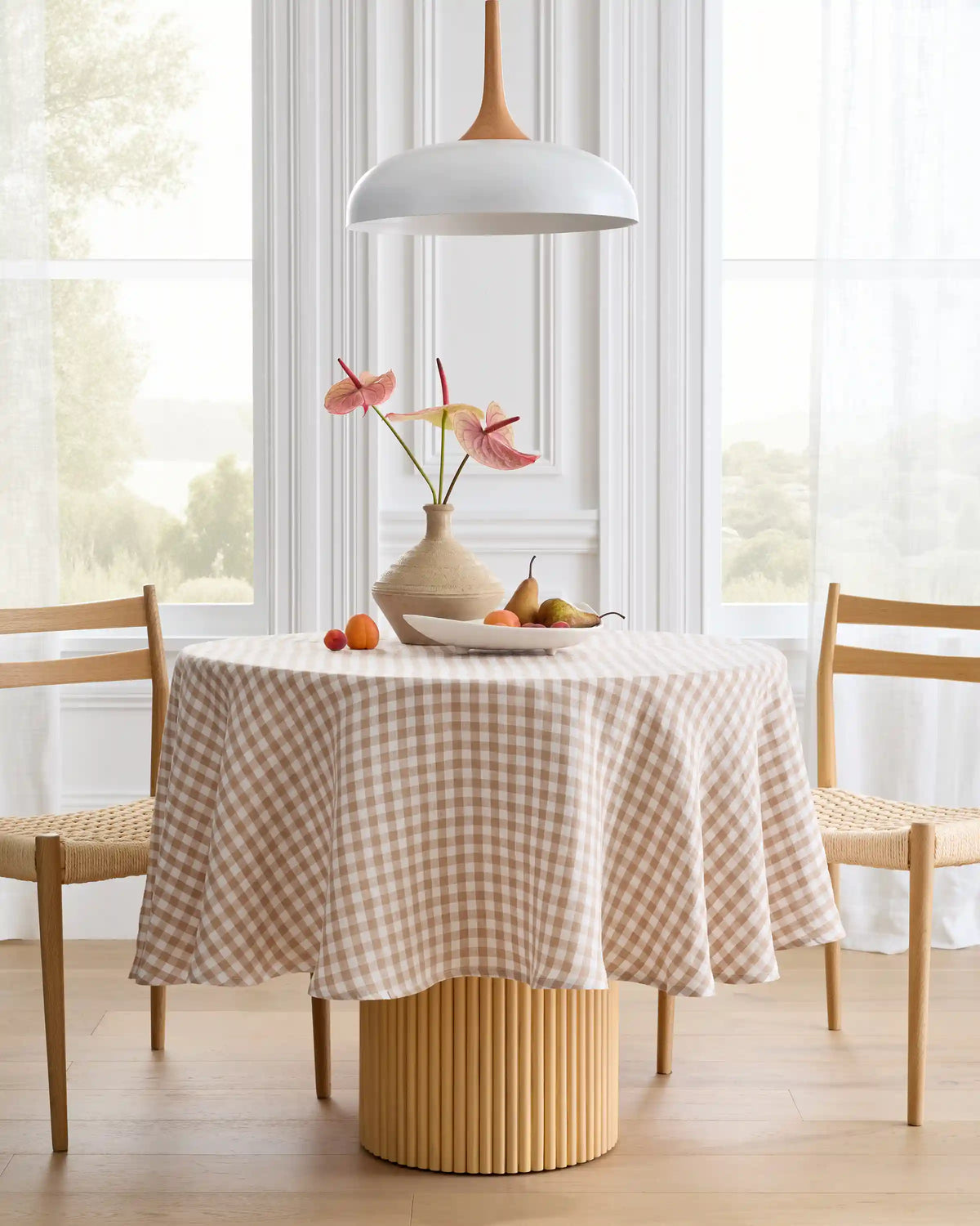 European Linen Gingham Tablecloth