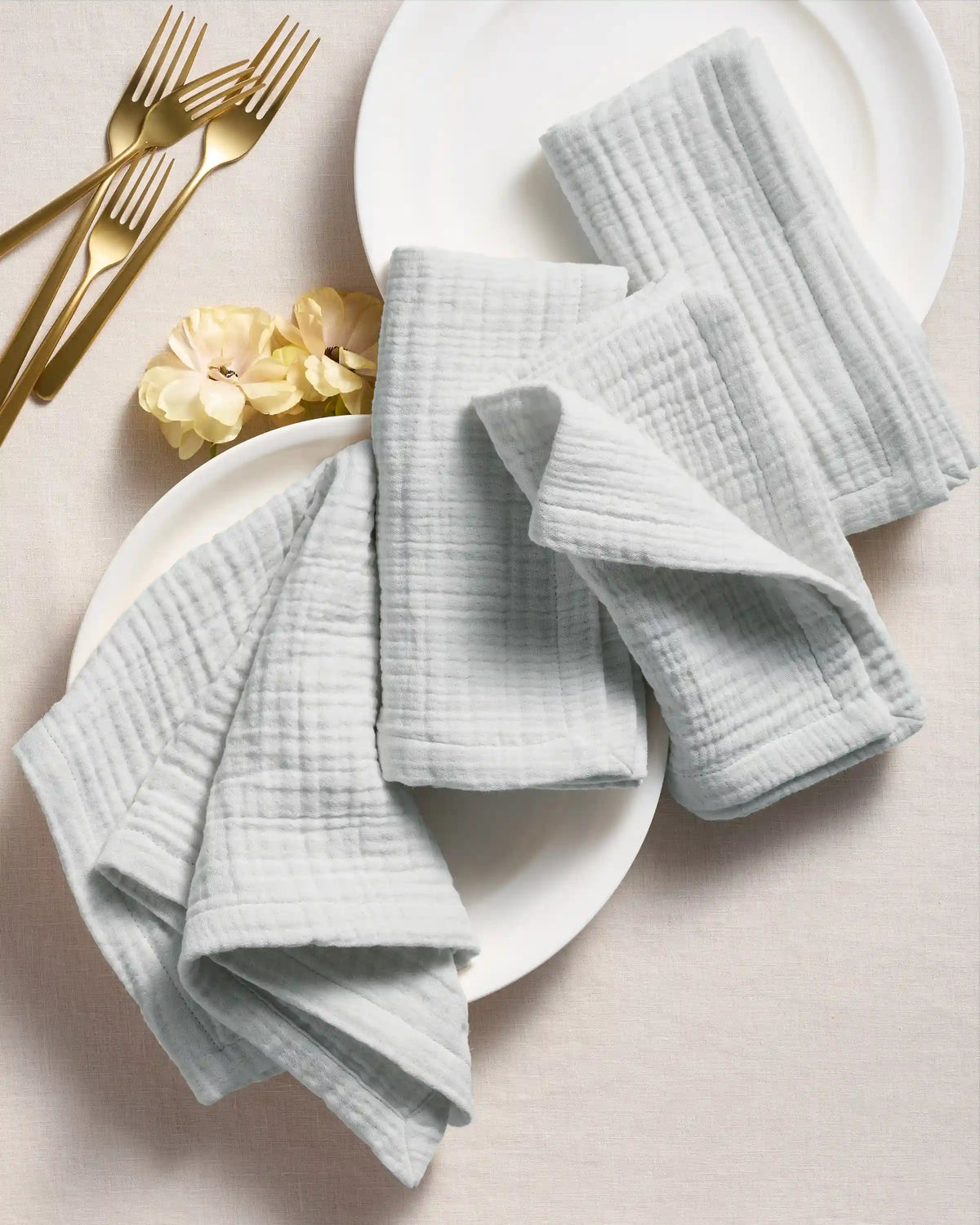 Organic Cotton Gauze Napkins, Set of 12