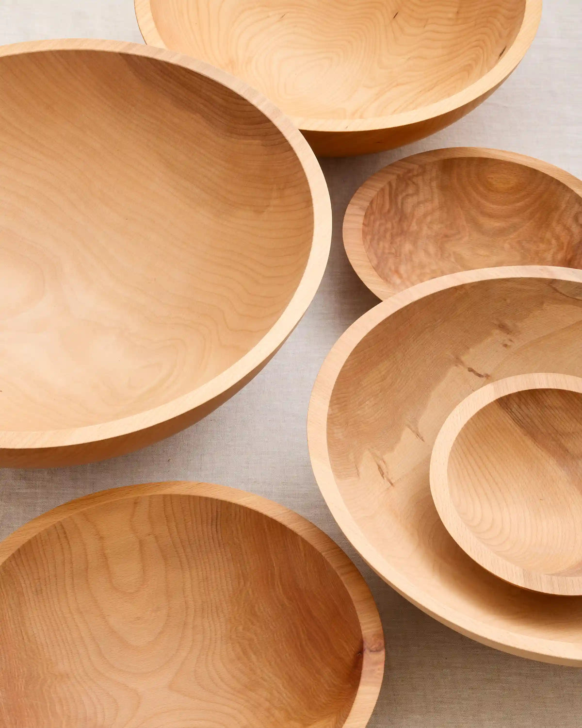 Handcrafted Wooden Bowls, Set of 4