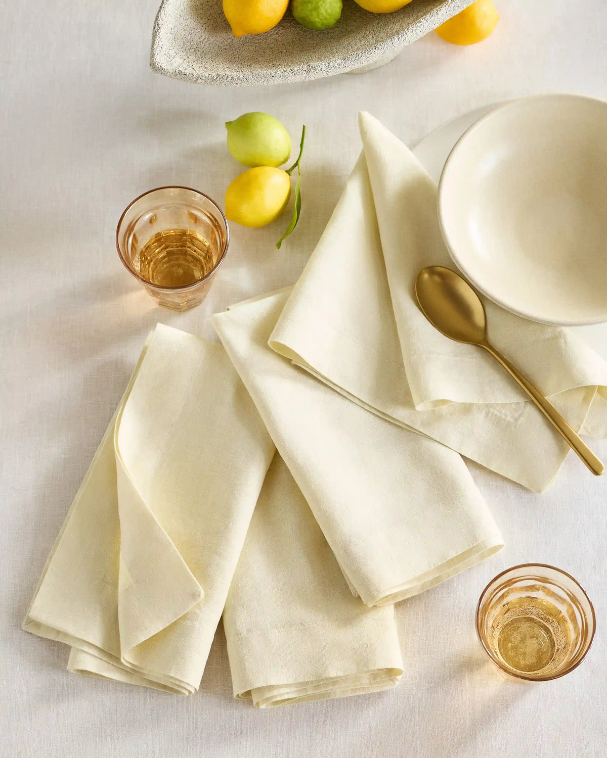 European Linen Wide-Hem Napkins, Set of 4