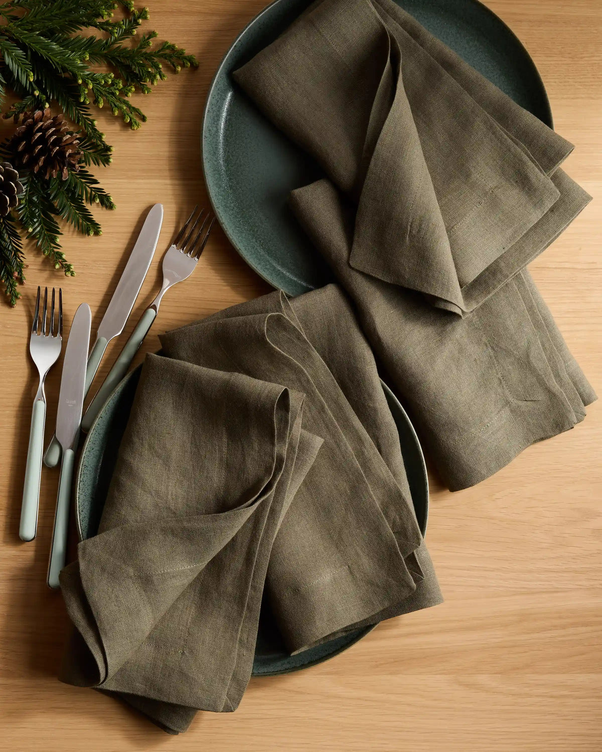 European Linen Wide-Hem Napkins, Set of 8