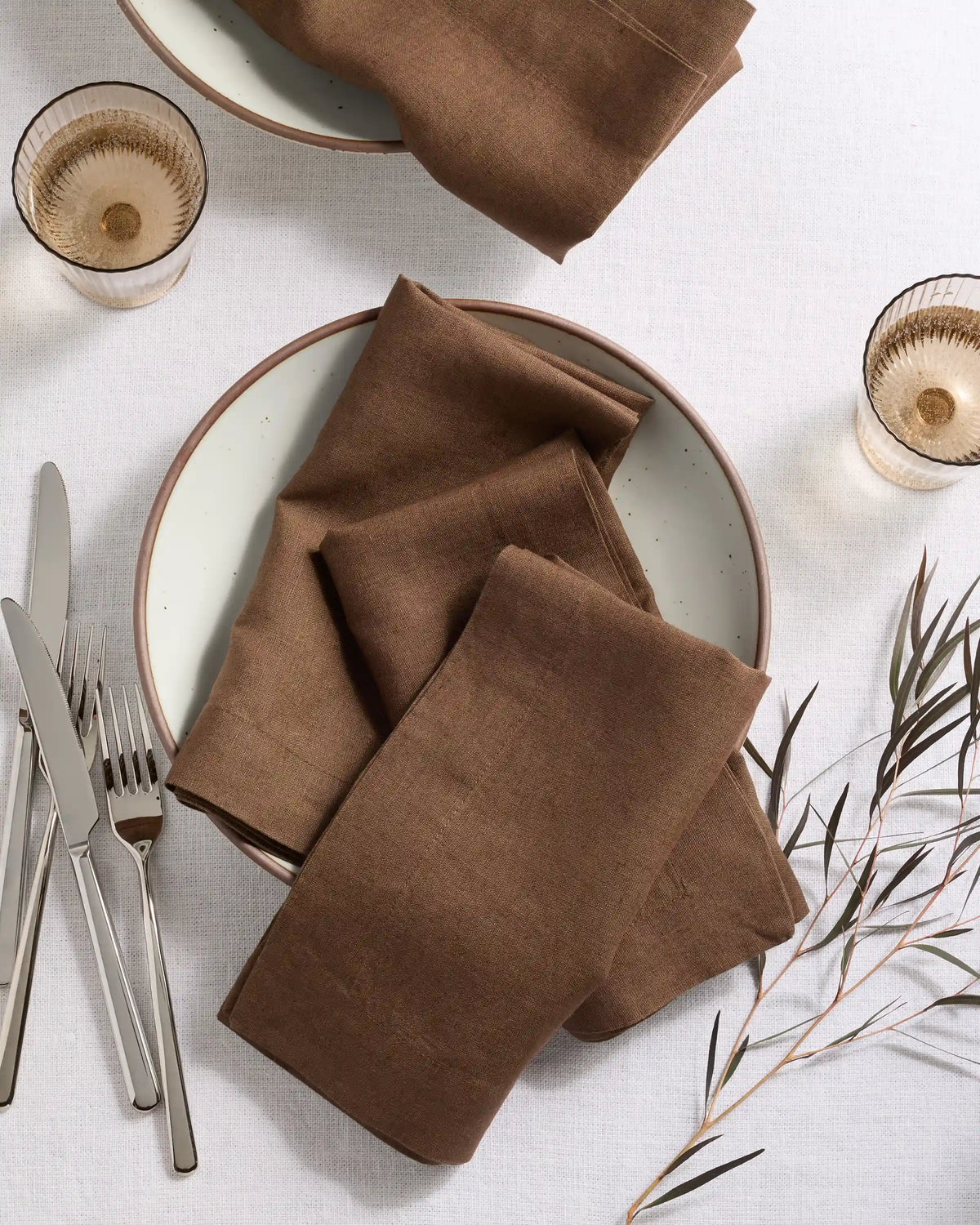 European Linen Wide-Hem Napkins, Set of 12