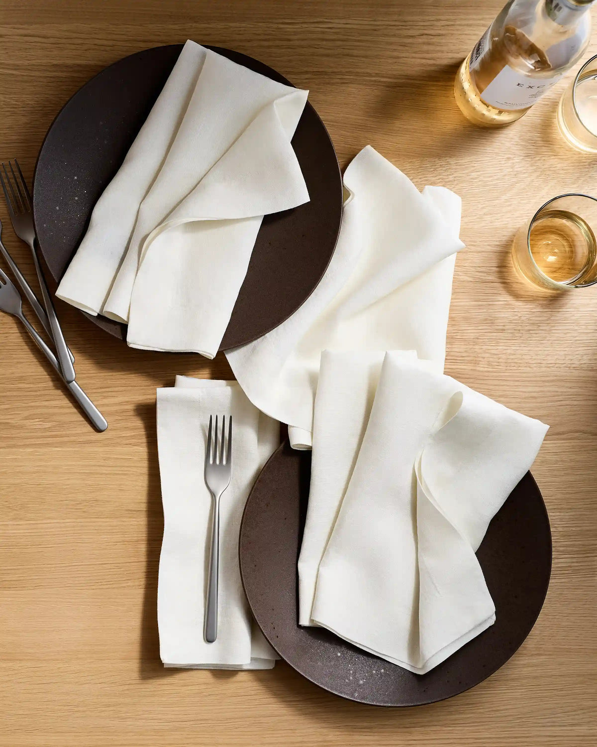 European Linen Wide-Hem Napkins, Set of 4