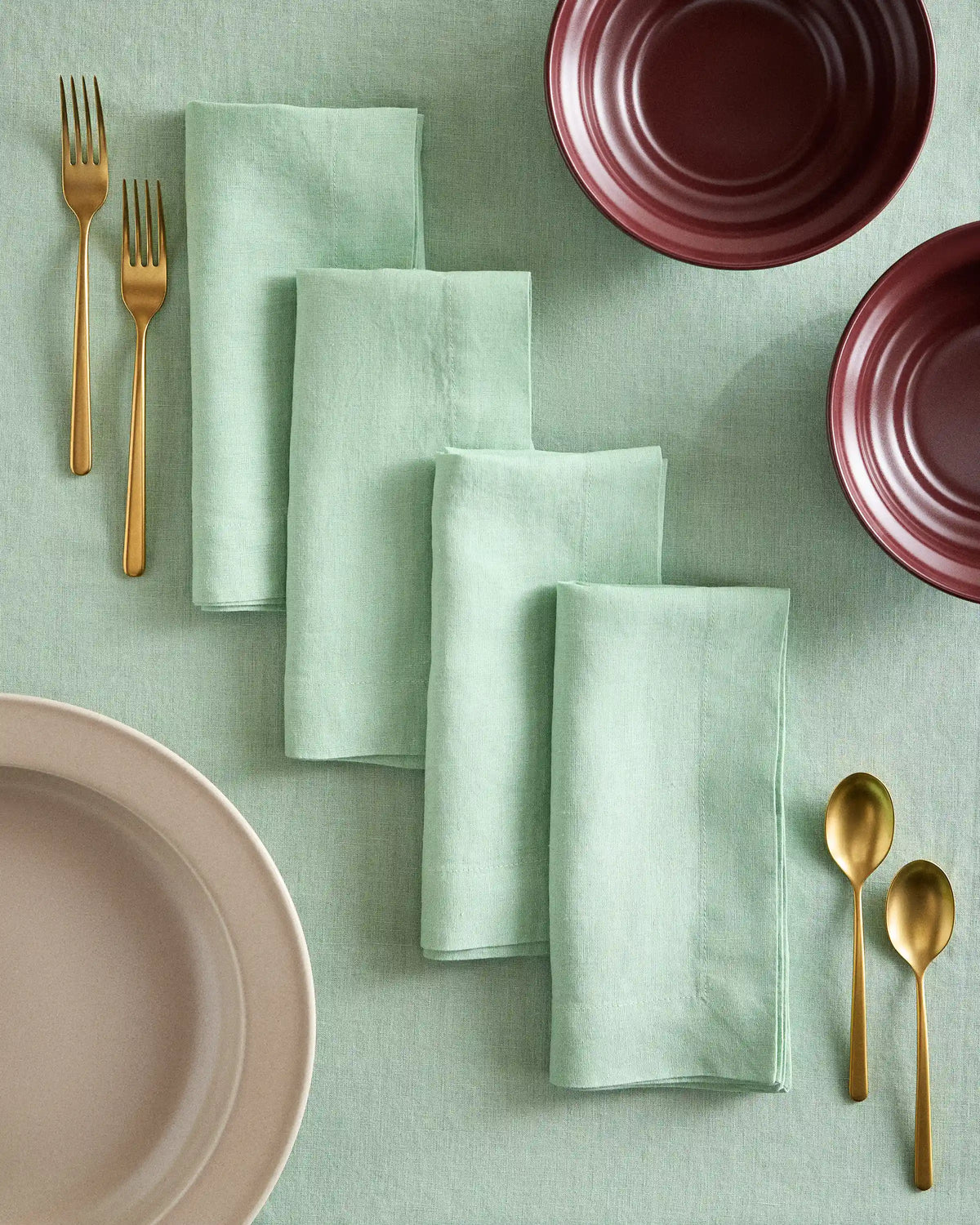 European Linen Wide-Hem Napkins, Set of 4