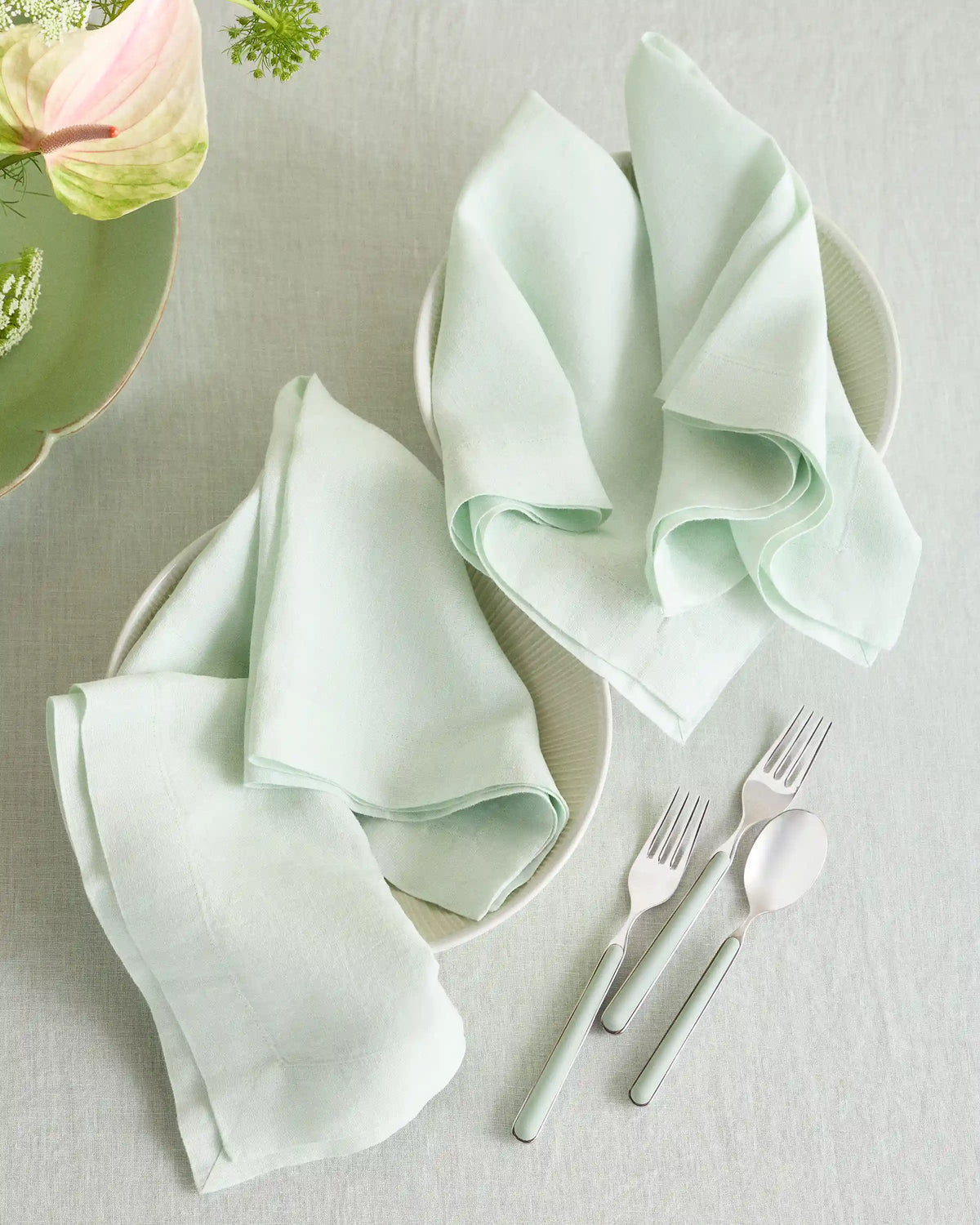 European Linen Wide-Hem Napkins, Set of 8