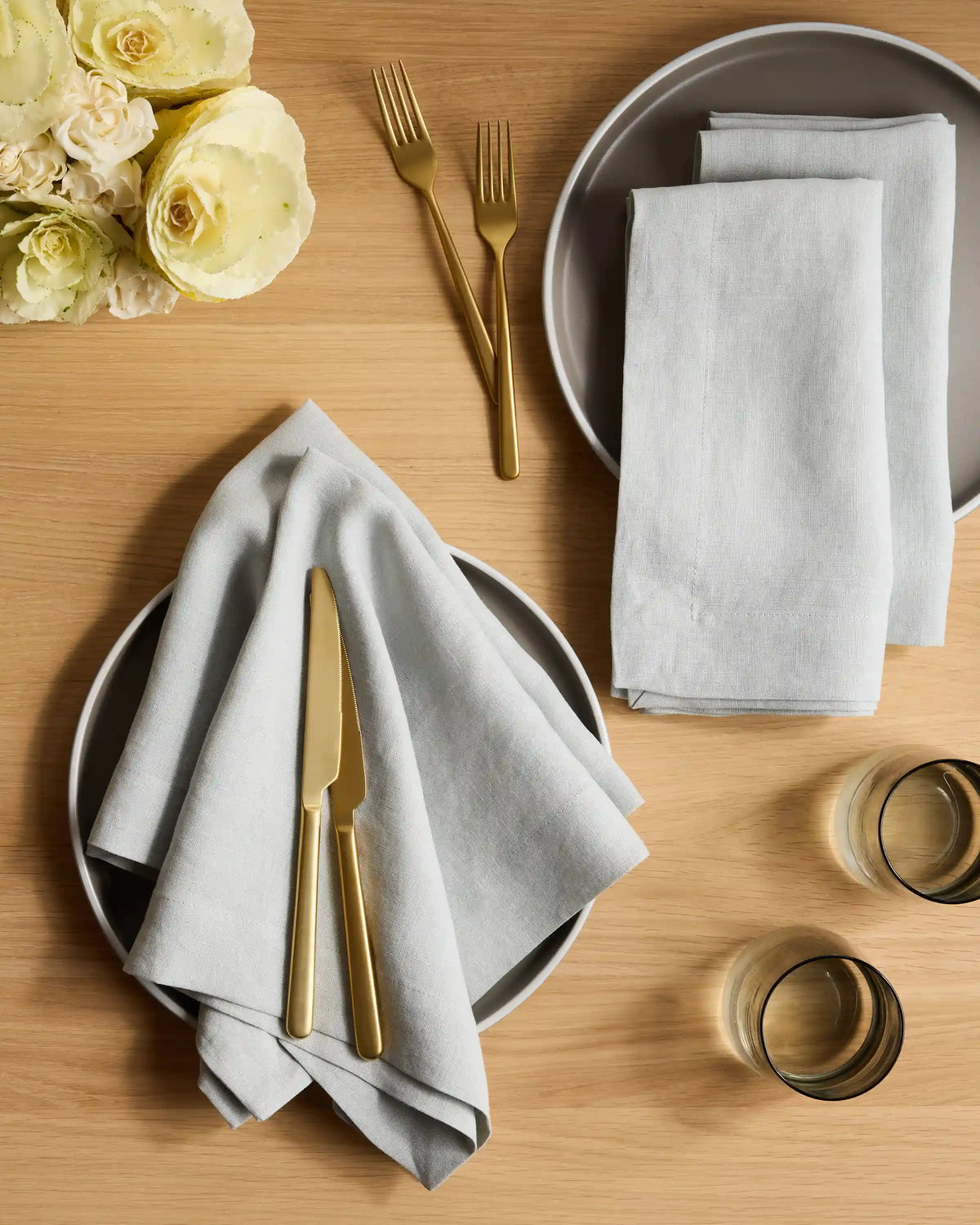 European Linen Wide-Hem Napkins, Set of 12