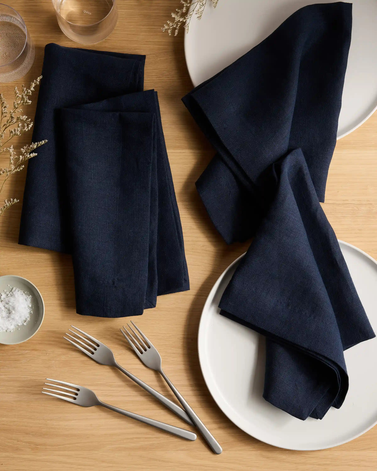 European Linen Wide-Hem Napkins, Set of 8