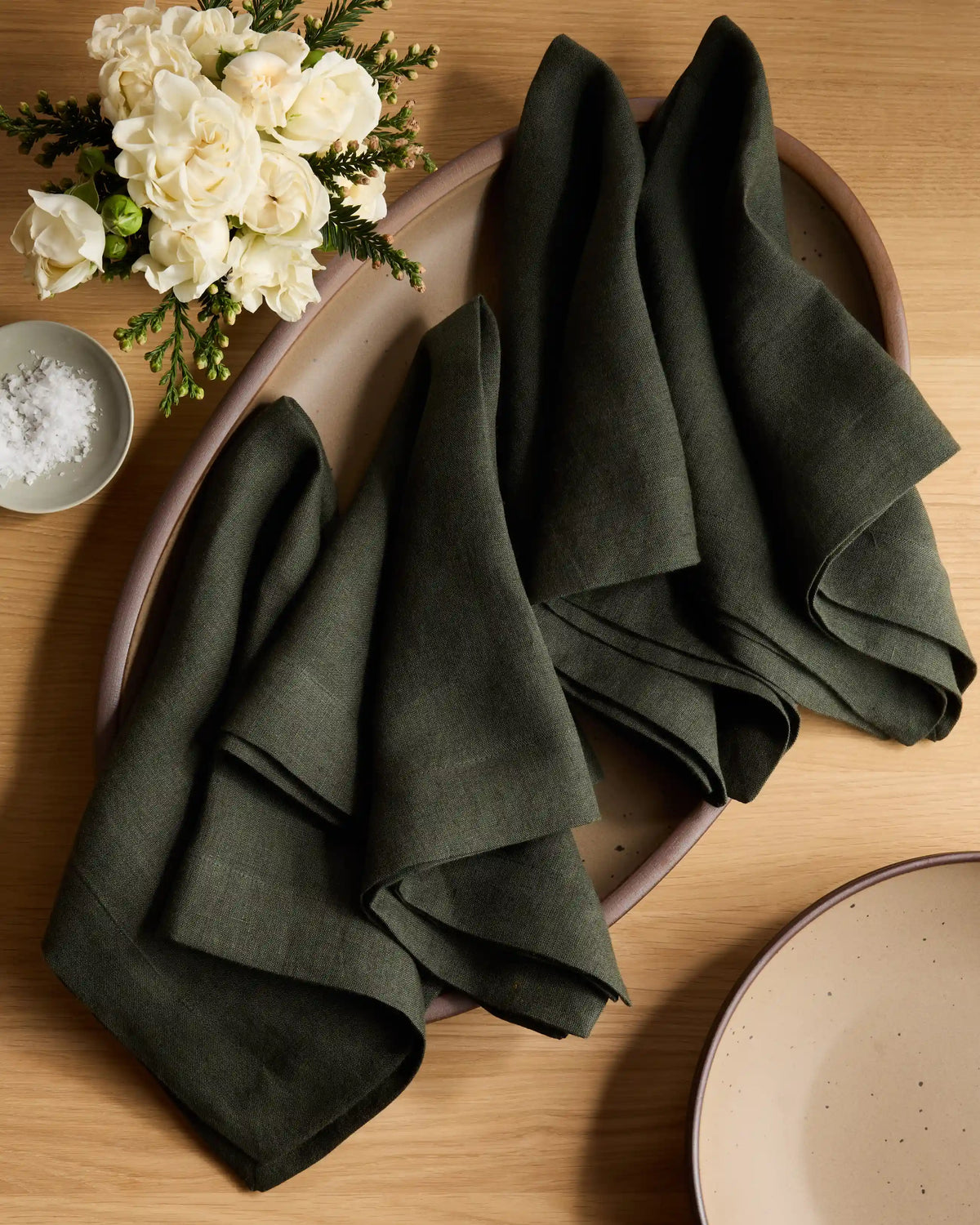 European Linen Wide-Hem Napkins, Set of 4