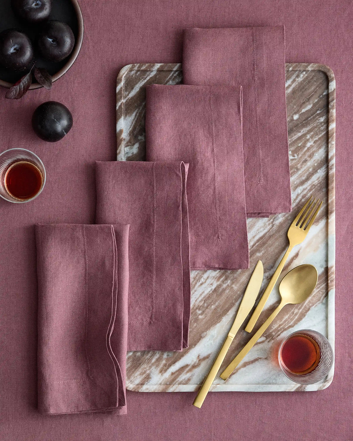 European Linen Wide-Hem Napkins, Set of 8