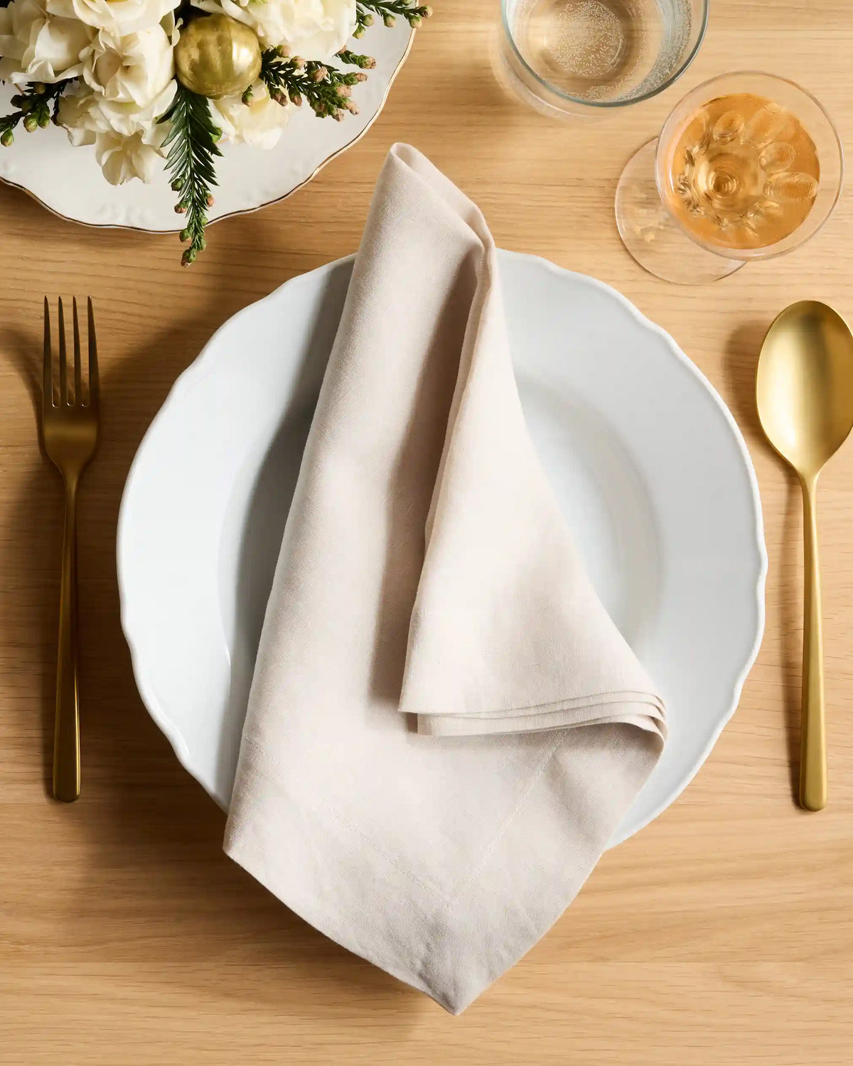European Linen Wide-Hem Napkins, Set of 12