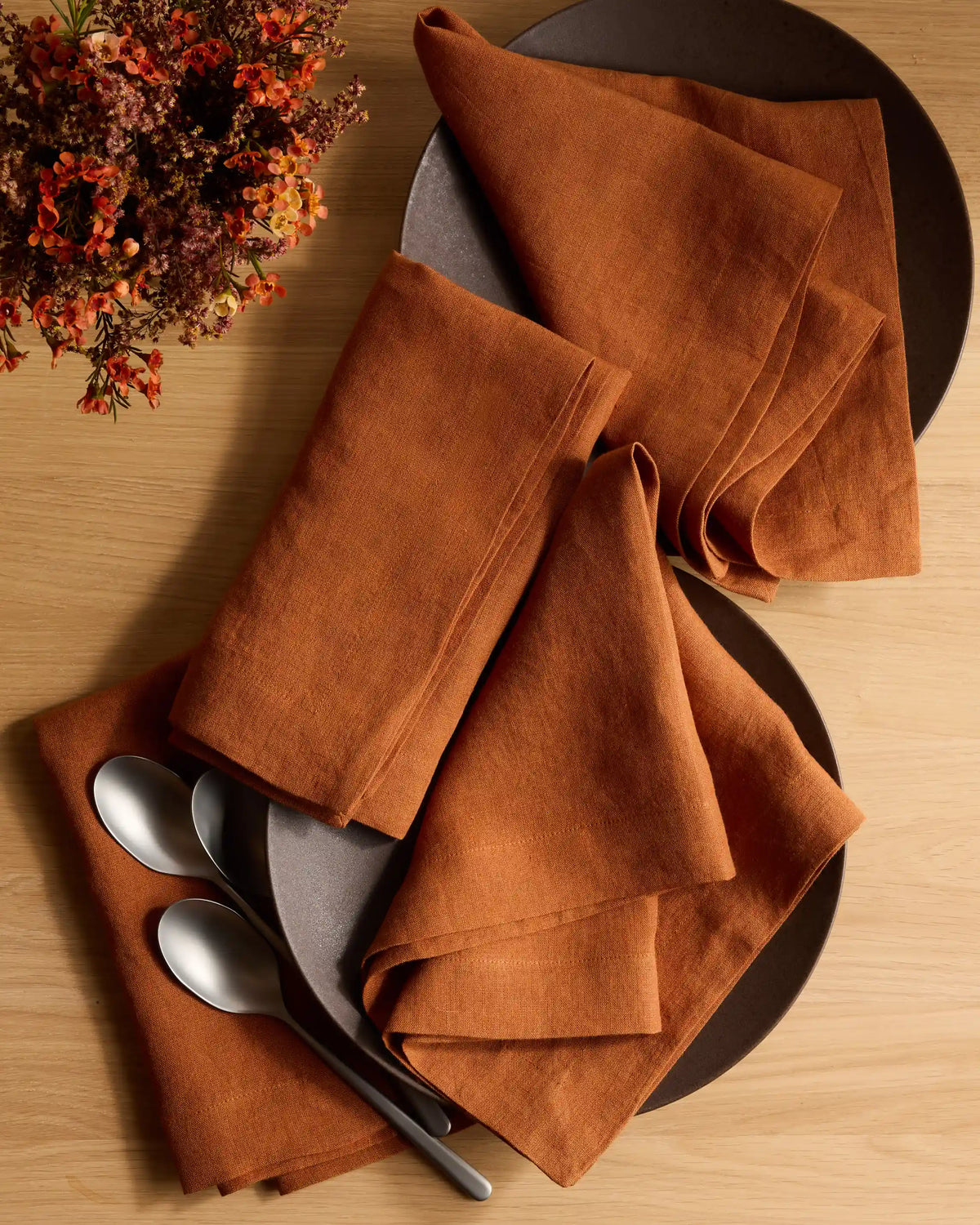 European Linen Wide-Hem Napkins, Set of 4