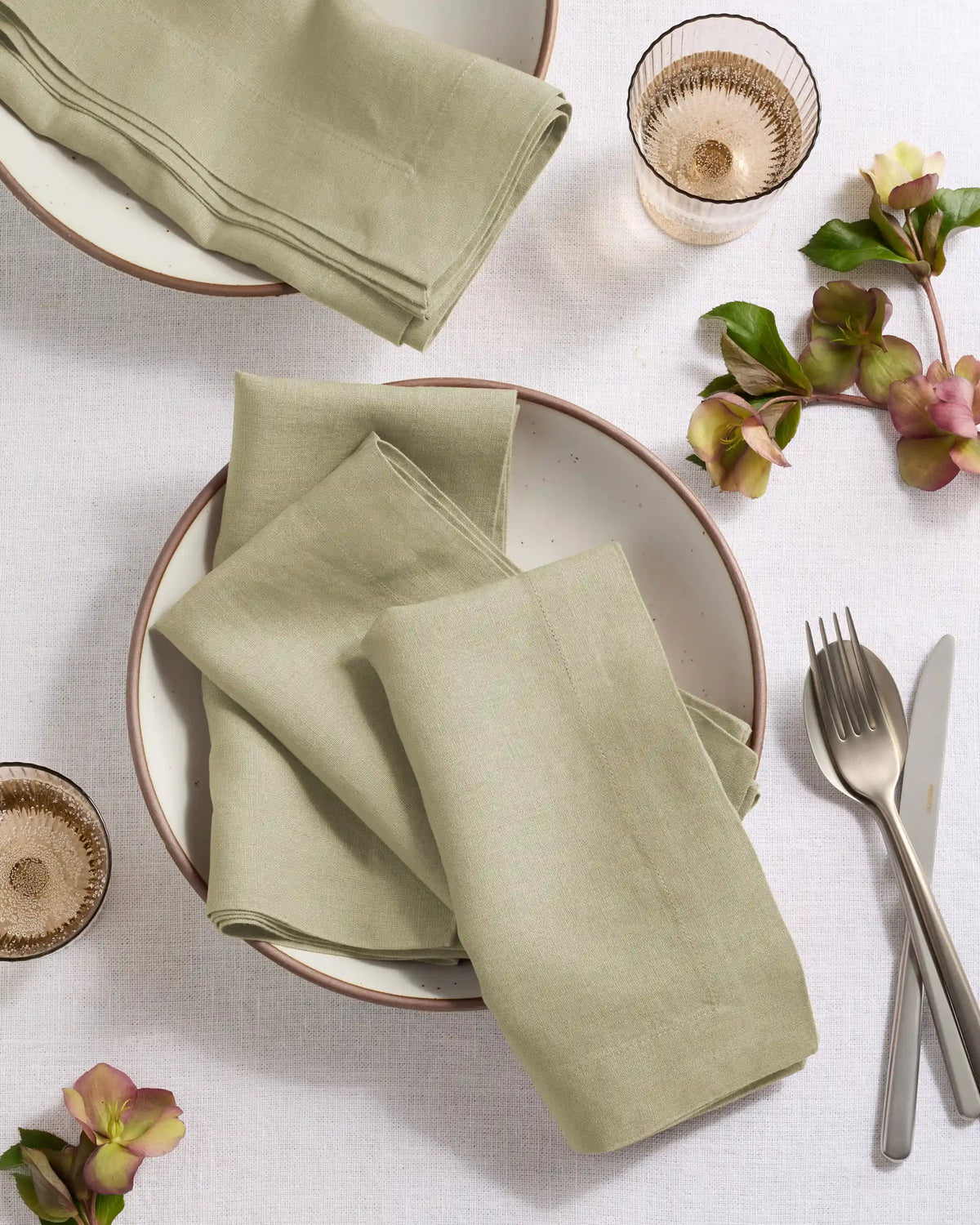 European Linen Wide-Hem Napkins, Set of 4