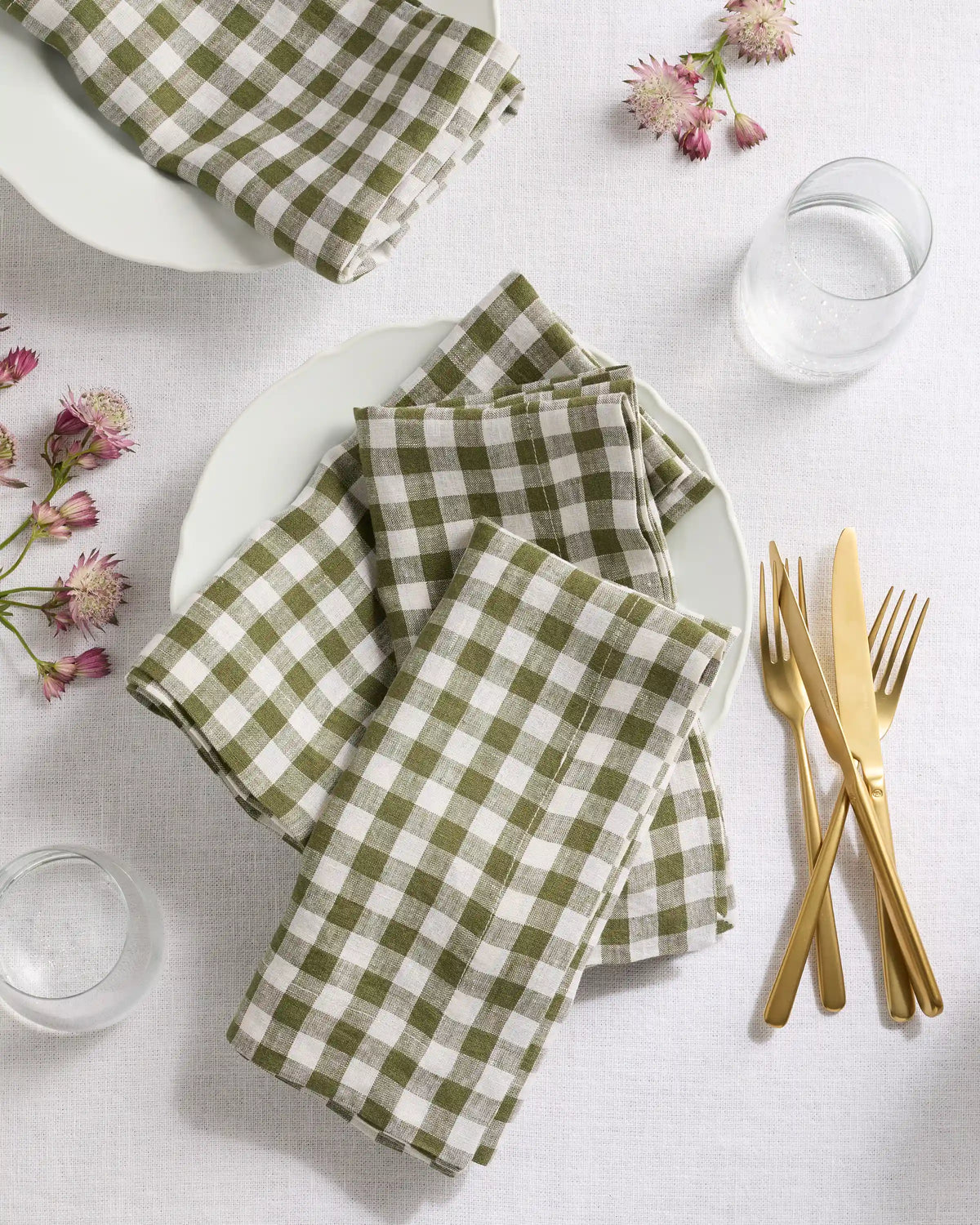European Linen Wide-Hem Napkins, Set of 4