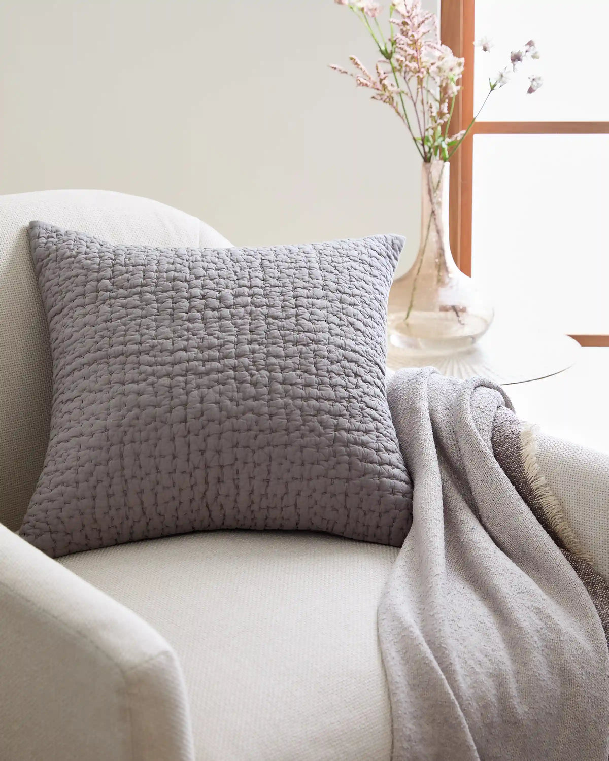 Organic Cotton Hand Stitched Pillow Cover