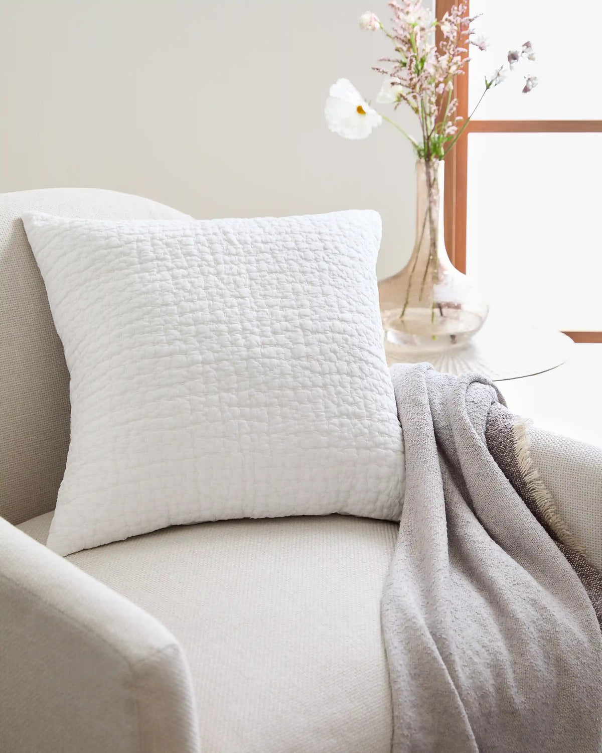 Organic Cotton Hand Stitched Pillow Cover