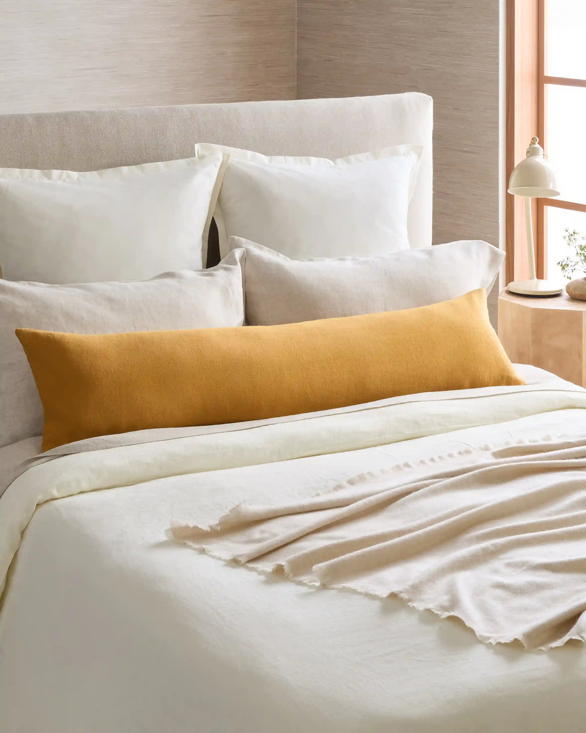 European Linen Oversized Lumbar Pillow Cover