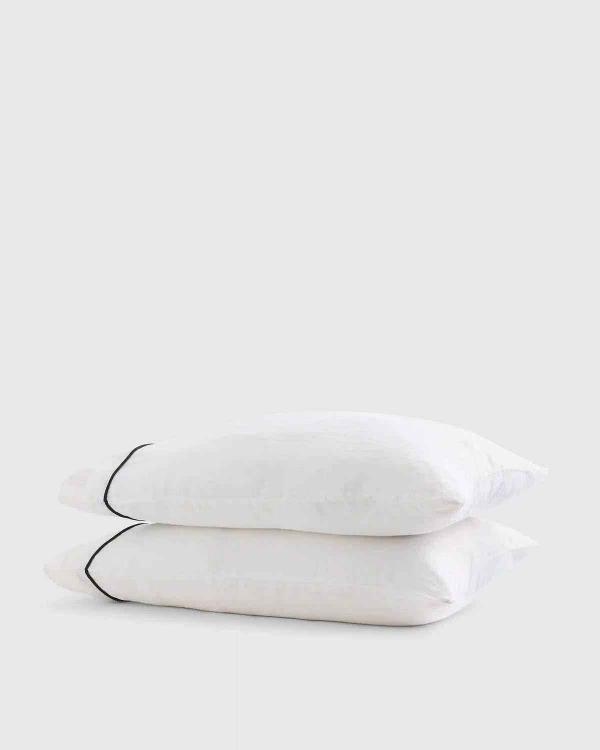 European Linen Piped Pillowcase Set