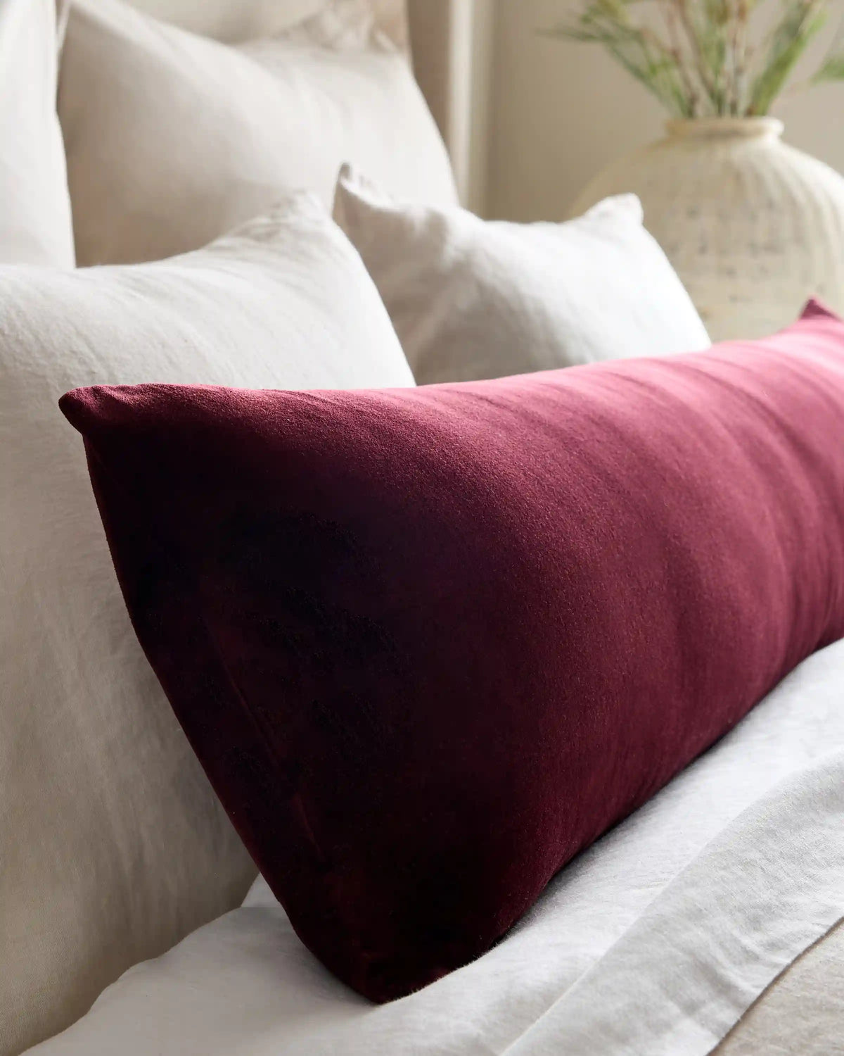 Cotton Velvet Oversized Lumbar Pillow Cover