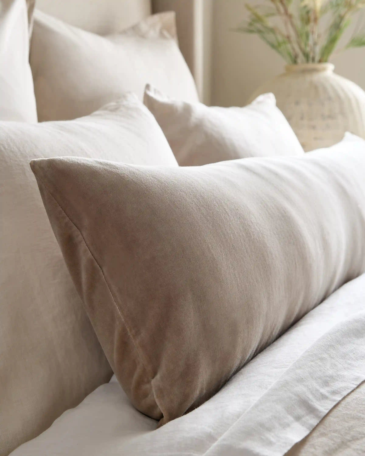 Cotton Velvet Oversized Lumbar Pillow Cover