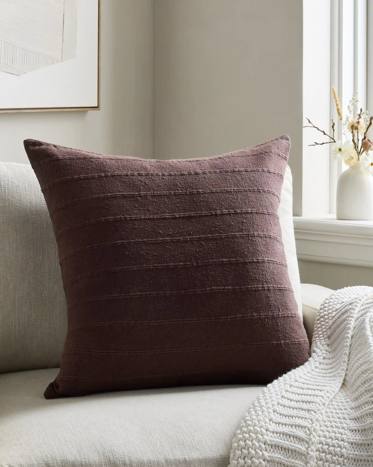 Textured Striped Cotton Pillow Cover (Set of 2)