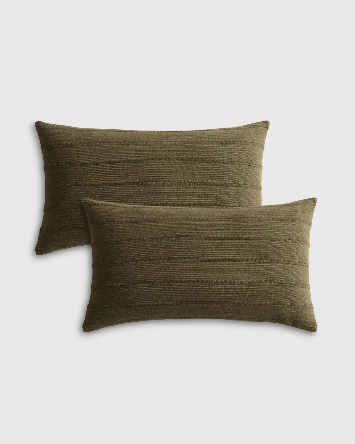 Textured Striped Cotton Pillow Cover (Set of 2)