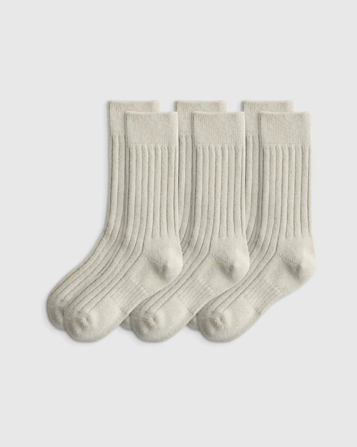 Merino Cashmere Blend Ribbed Crew Sock (3-Pack)