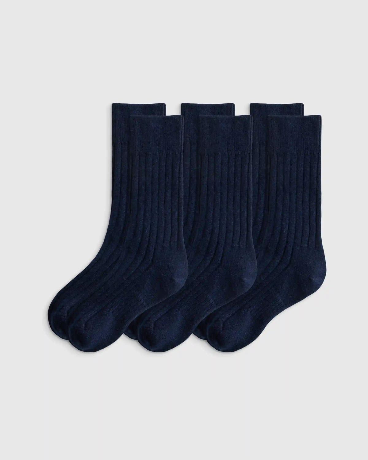Merino Cashmere Blend Ribbed Crew Sock (3-Pack)