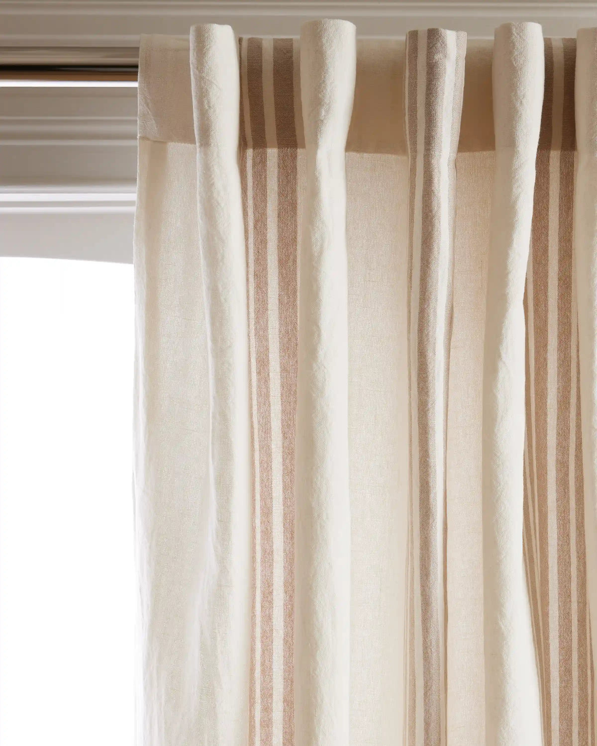 Coastal Stripe Linen Cotton Curtain - Single Panel