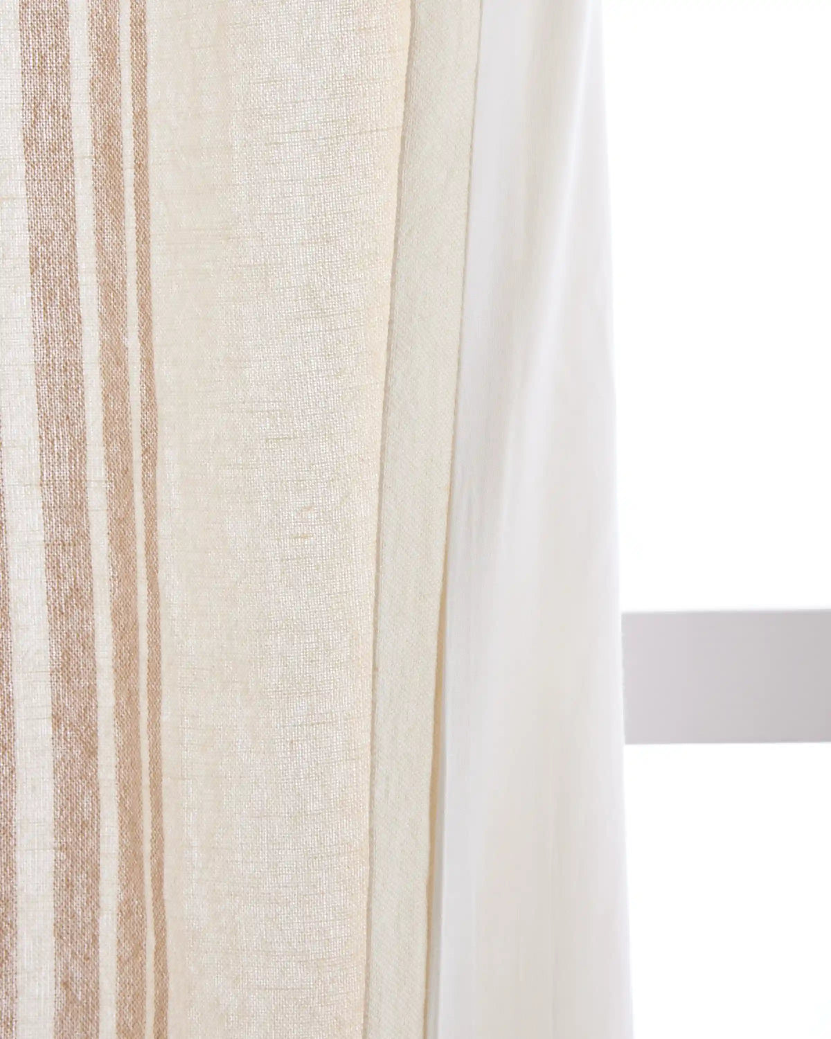 Coastal Stripe Linen Cotton Curtain - Single Panel