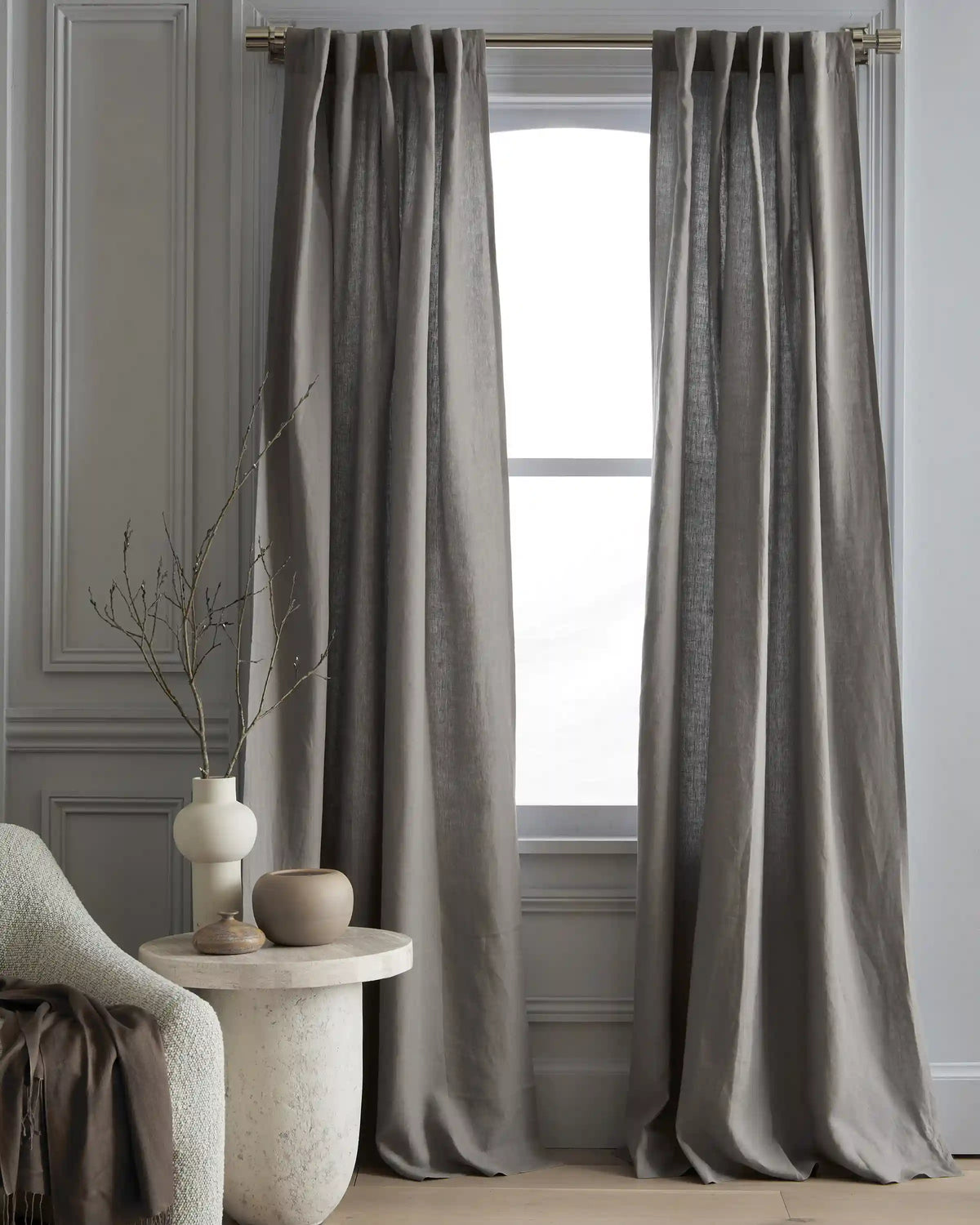 European Linen Curtain - Single Panel