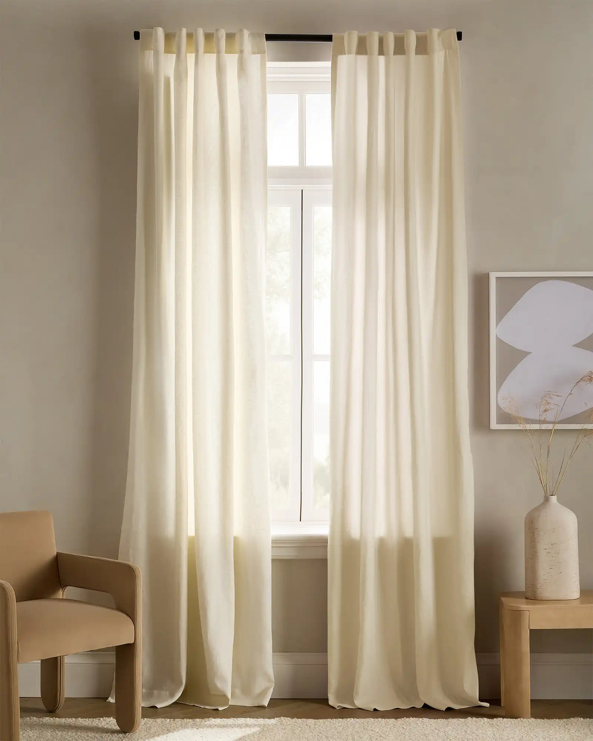 European Linen Curtain - Single Panel