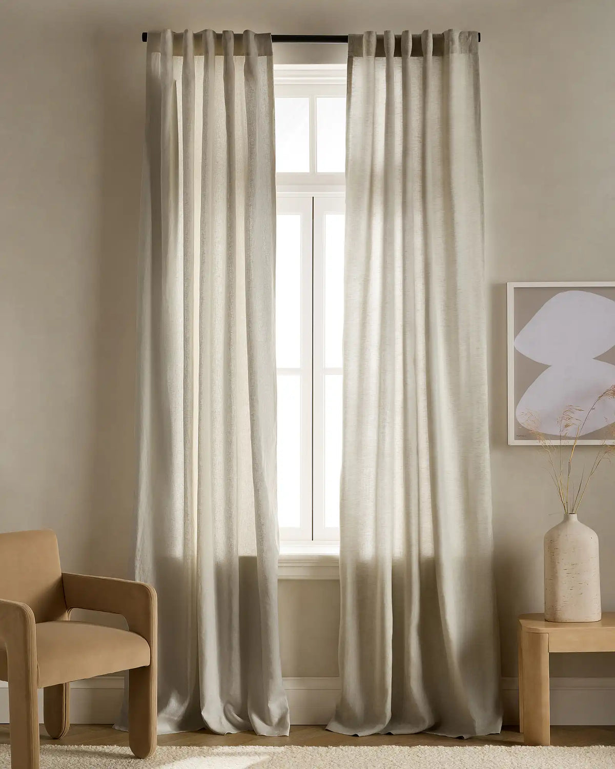 European Linen Curtain - Single Panel