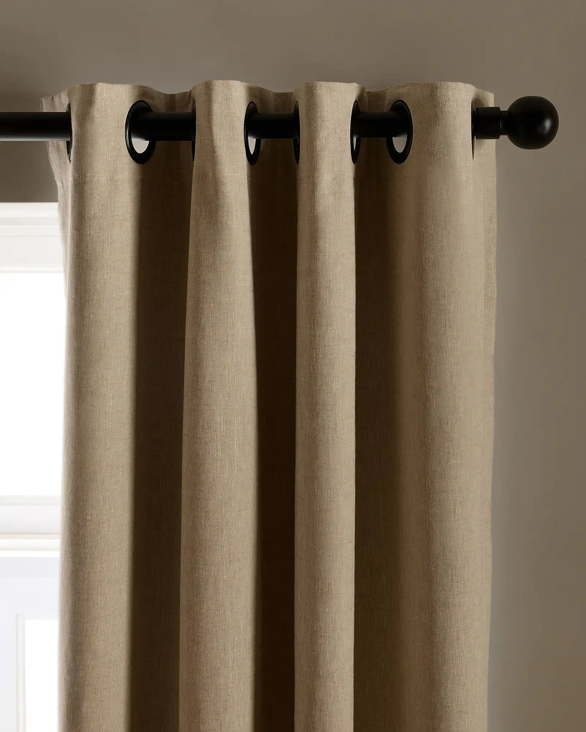 European Linen Grommet True Blackout Curtain - Single Panel