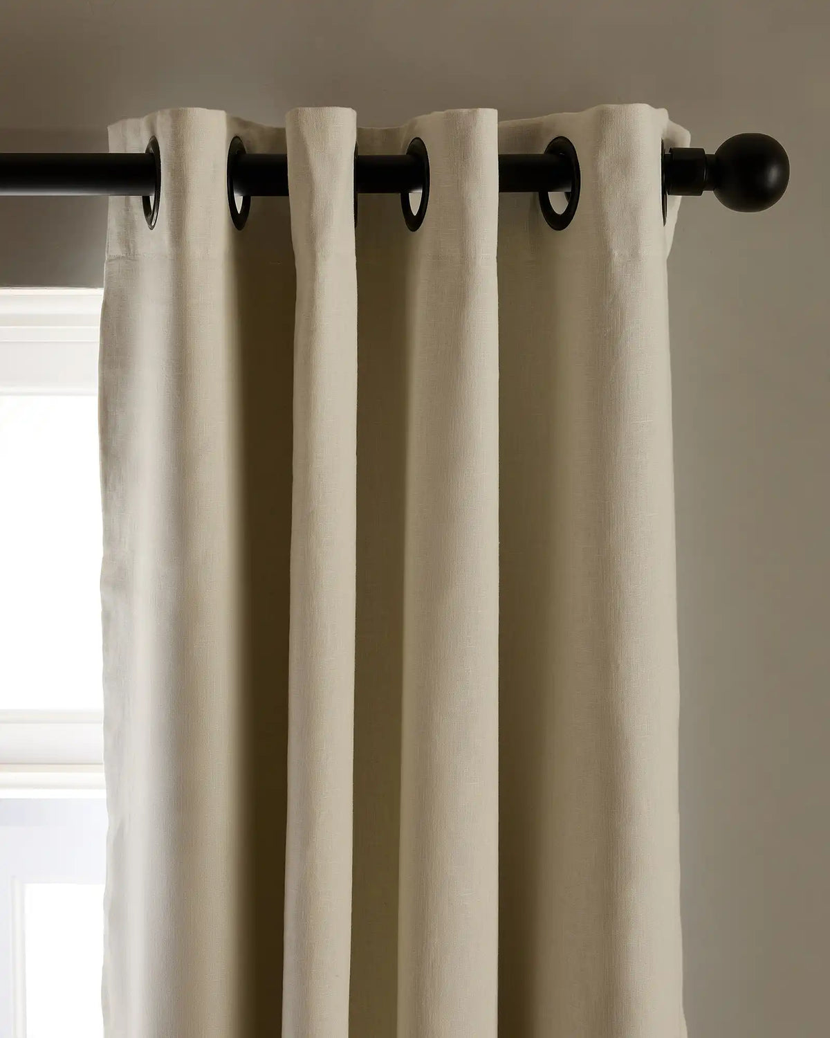 European Linen Grommet True Blackout Curtain - Single Panel