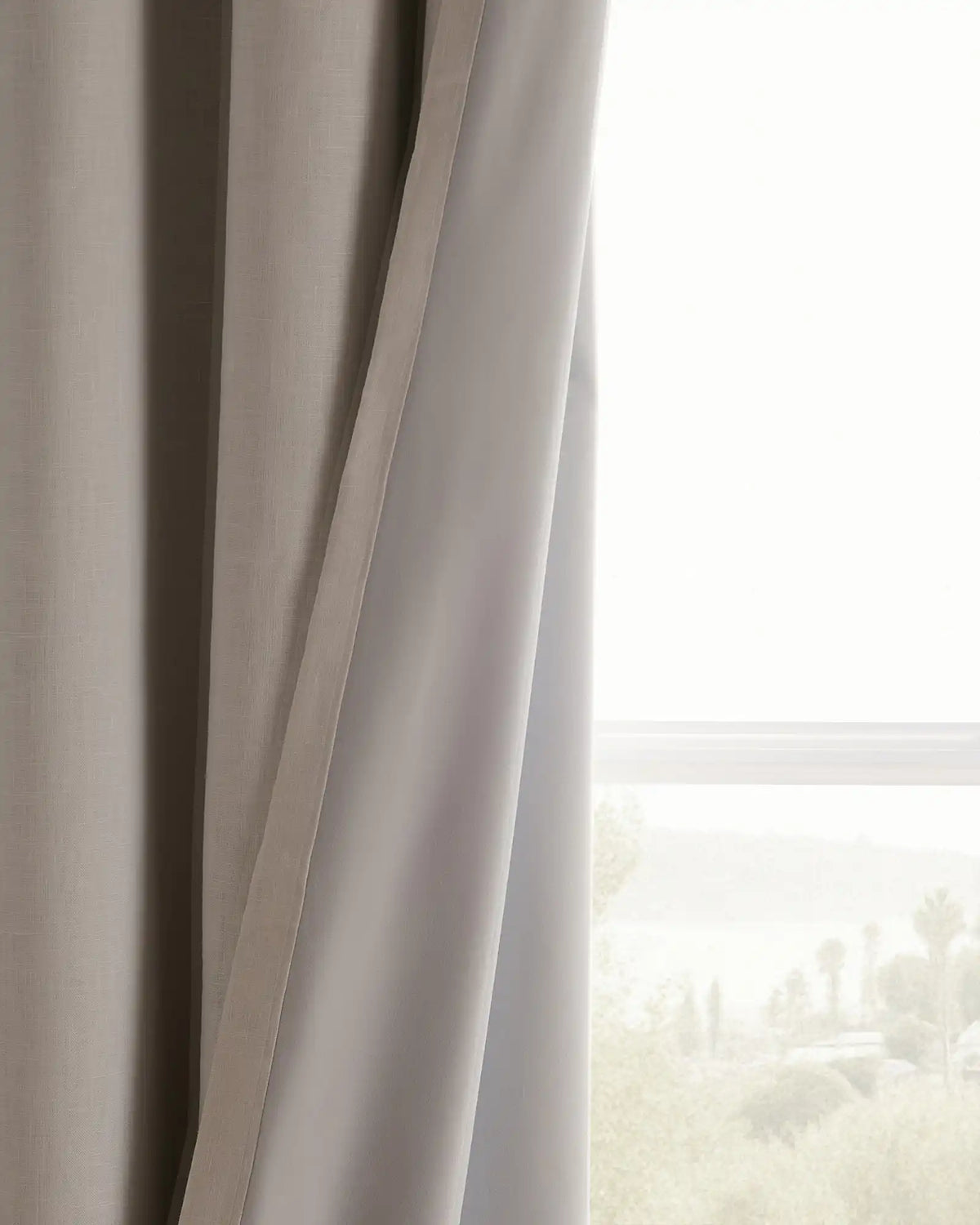 European Linen Grommet True Blackout Curtain - Single Panel