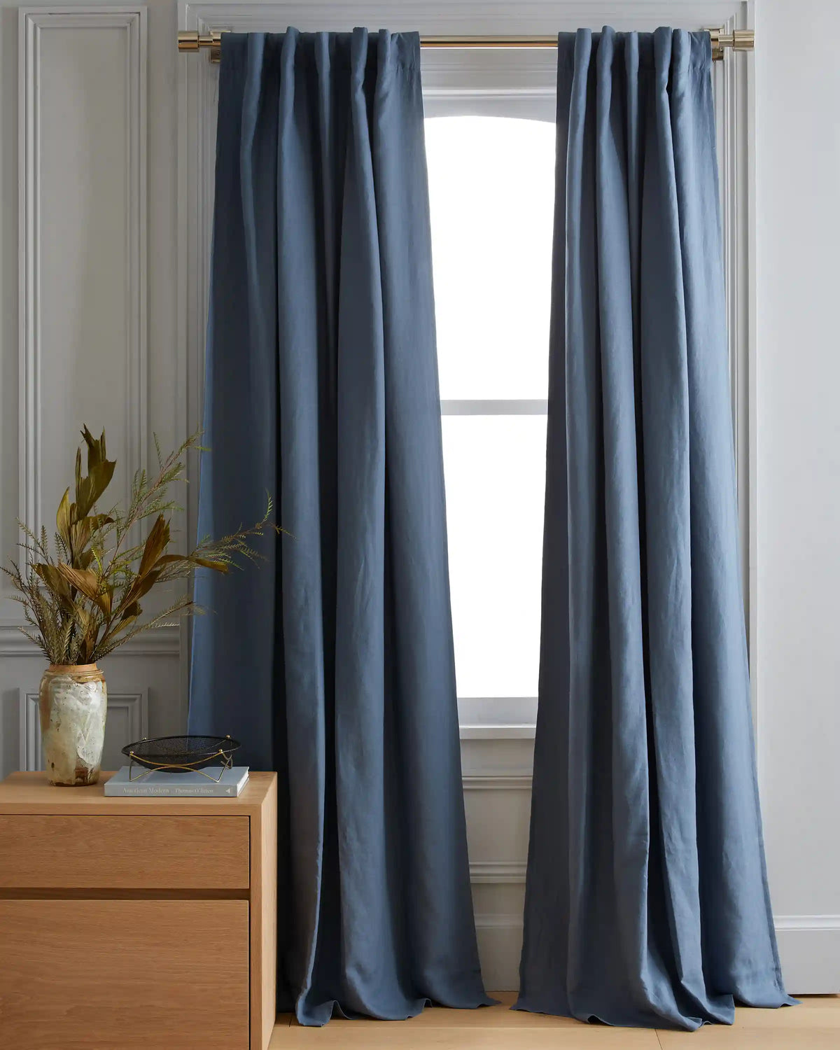 European Linen Room Darkening Curtain - Single Panel