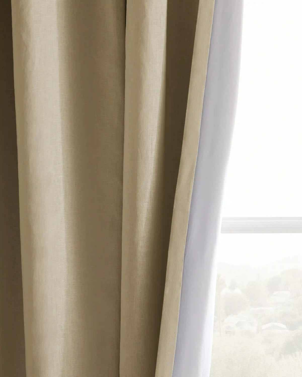 European Linen Room Darkening Curtain - Single Panel