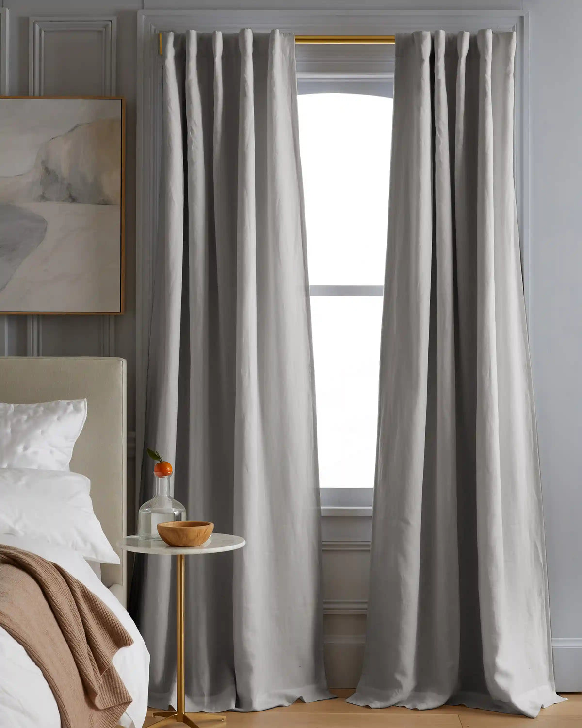 European Linen Room Darkening Curtain - Single Panel