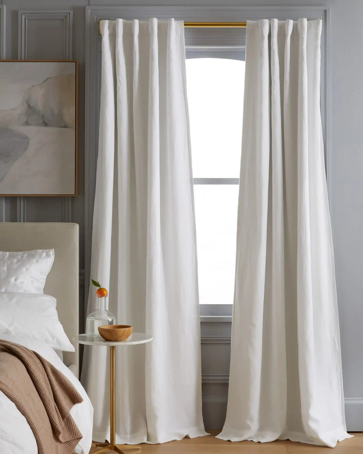 European Linen Room Darkening Curtain - Single Panel