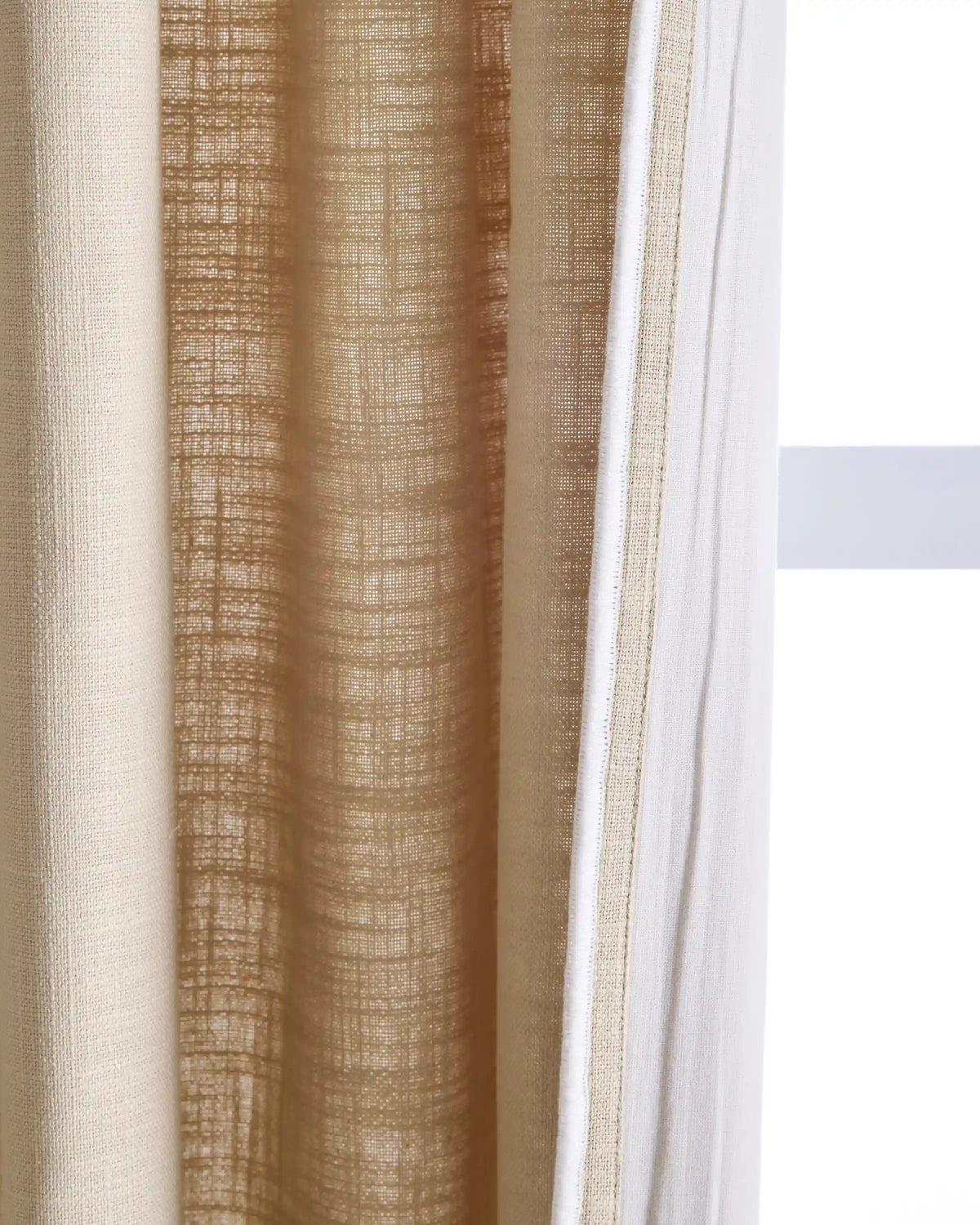 Piped Edge Cotton Curtain - Single Panel