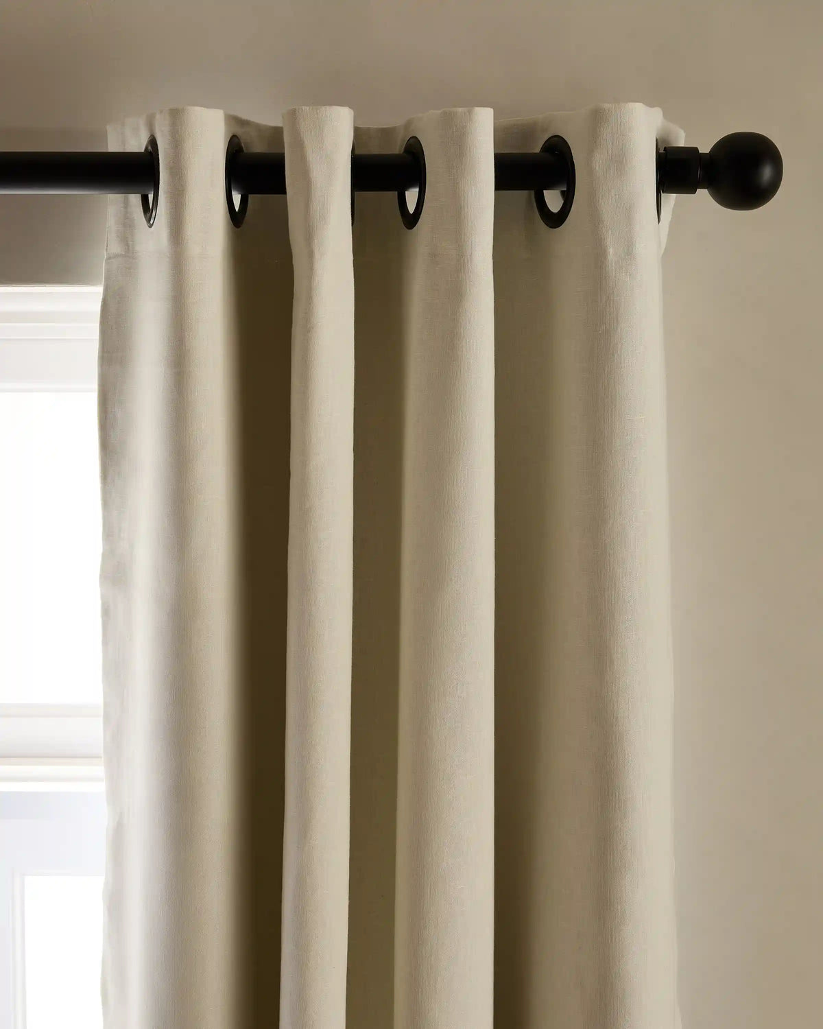 European Linen Grommet Room Darkening Curtain - Single Panel