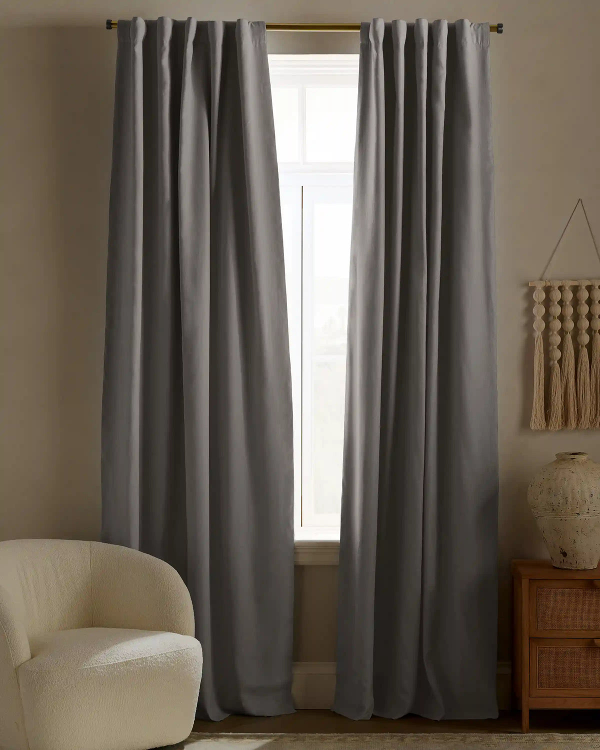 European Linen True Blackout Curtain - Single Panel