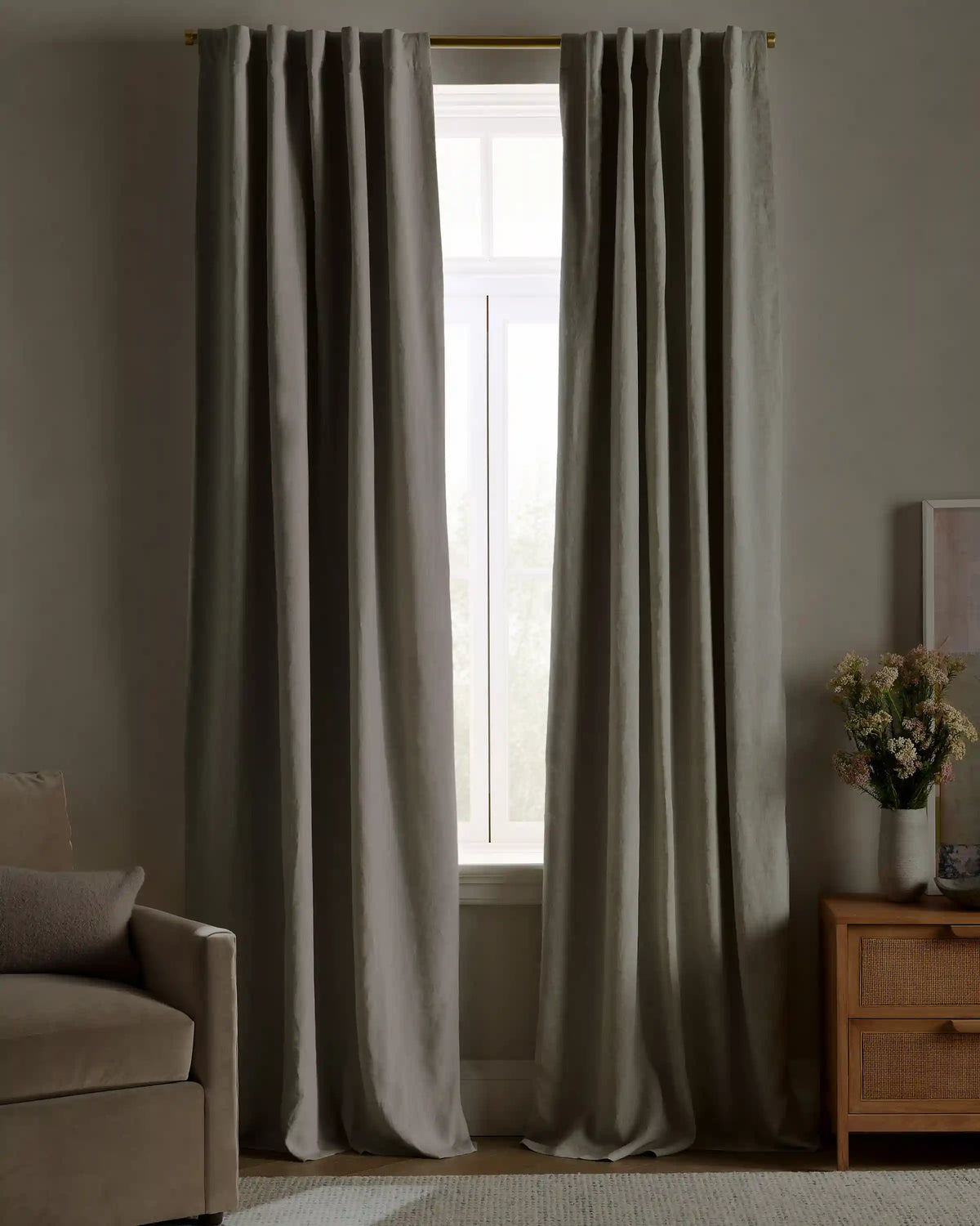 European Linen True Blackout Curtain - Single Panel