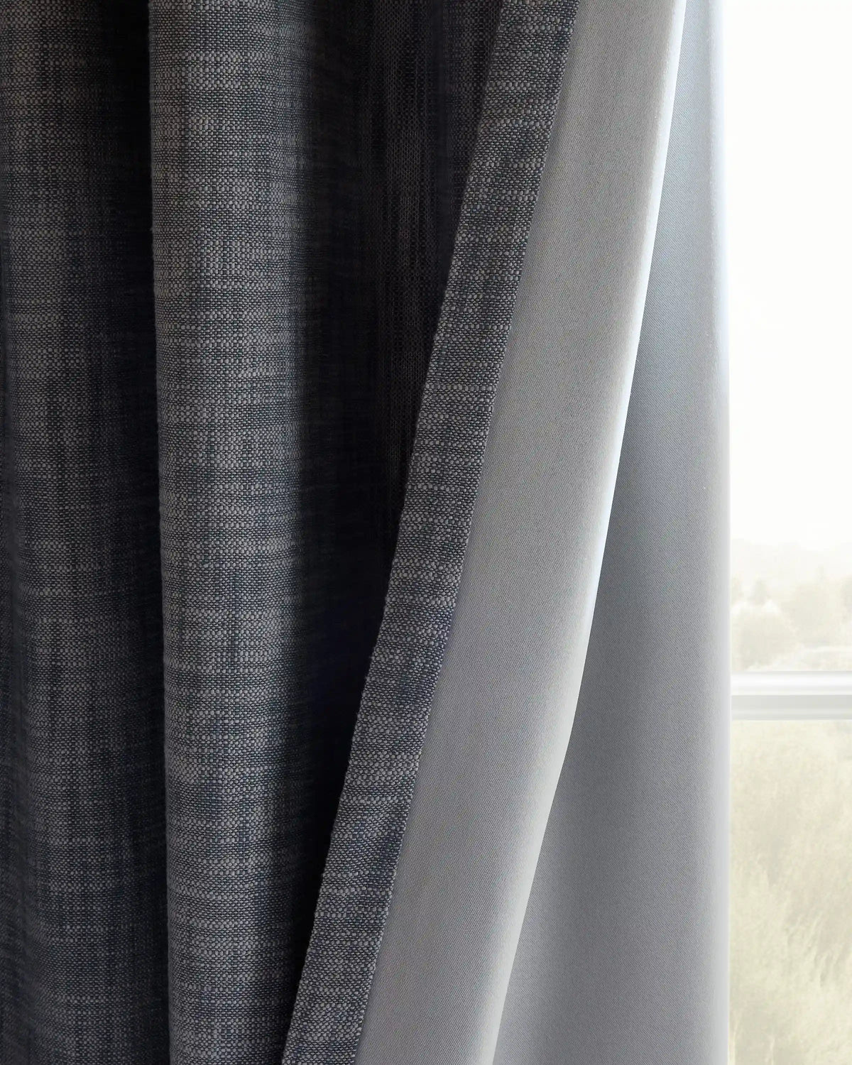 Textured Cotton Room Darkening Curtain