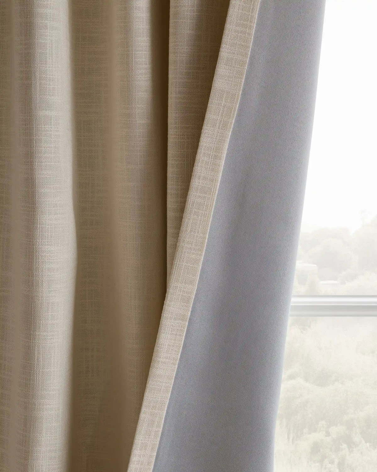 Textured Cotton Room Darkening Curtain