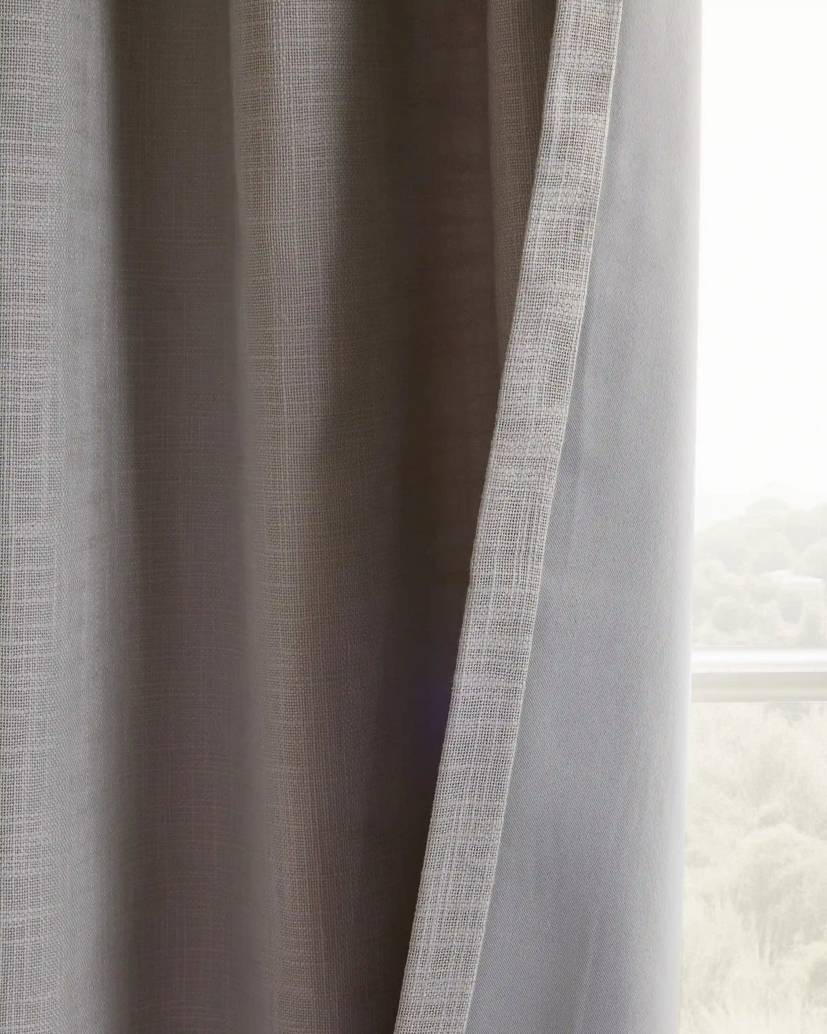 Textured Cotton Room Darkening Curtain