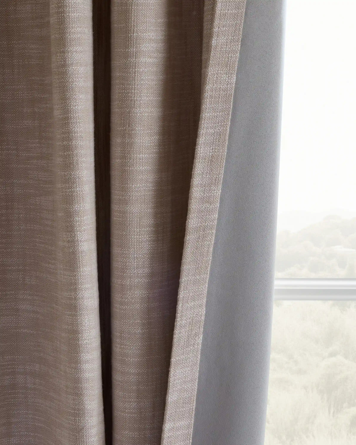 Textured Cotton Room Darkening Curtain