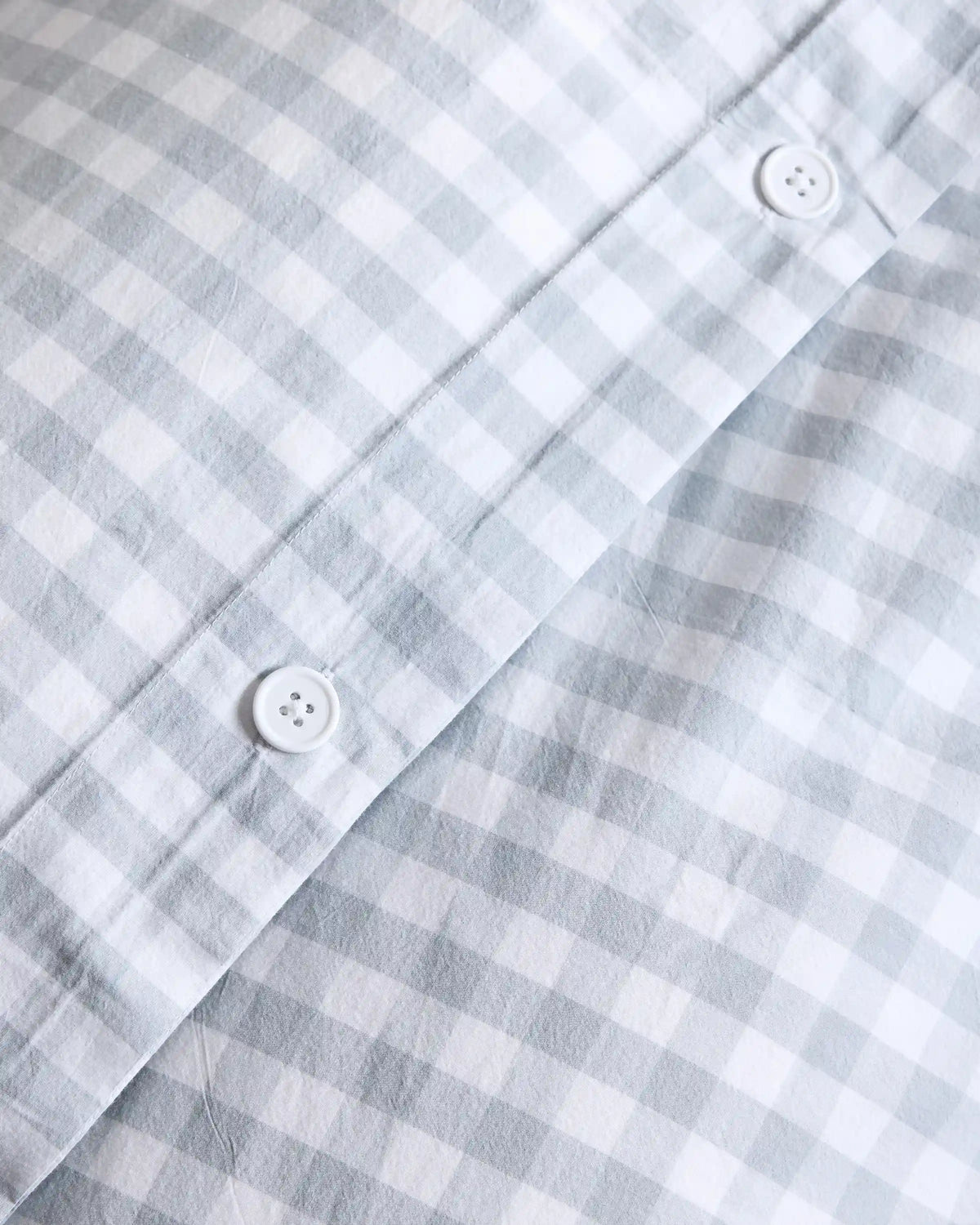 Organic Crisp Percale Gingham Duvet Cover Set